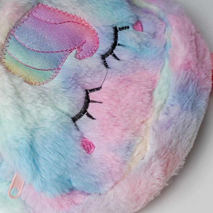 Παιδική τσάντα πλάτης για κορίτσια unicorn sleep ροζ για κοριτσάκια τσαντούλες χνουδωτές  μικρές online (2)