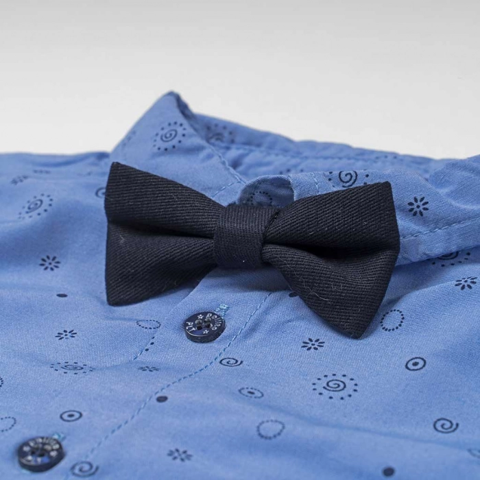 Βρεφικό σετ με πουκάμισο για αγόρια Buenas μπλε αμπιγέ σετάκια με παπιγιόν για γάμους βαφτίσεις Online μηνών (2)