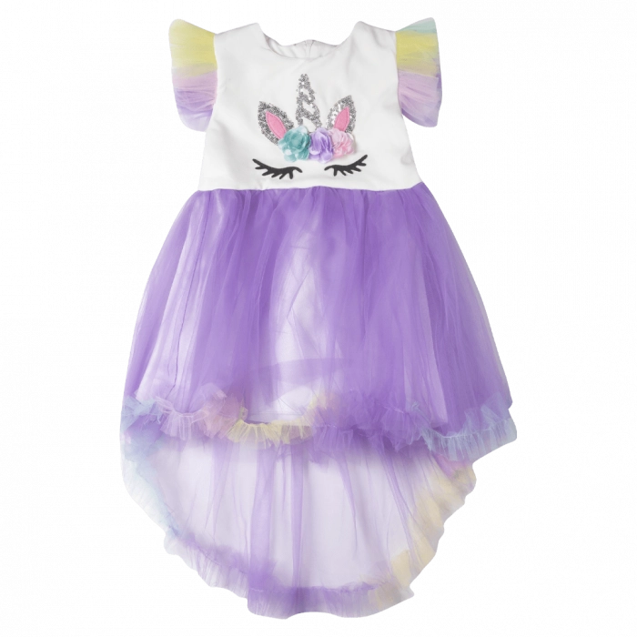 Παιδικό φόρεμα αμπιγέ για κορίτσια Dream Unicorn λιλά φόρέματα με τούλι πριγκιπικά ρομαντικά για γάμους βαφτίσεις ετών