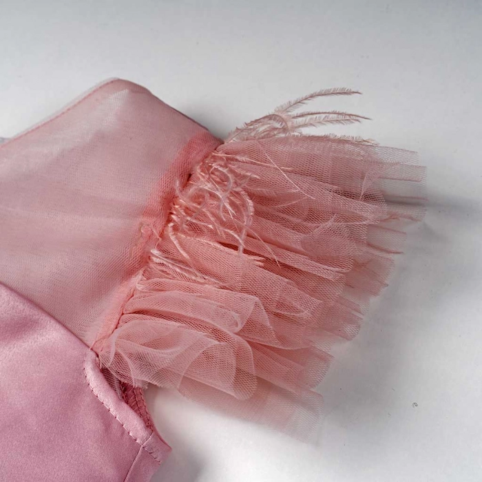 Παιδικό φόρεμα αμπιγέ για κορίτσια Penelope ροζ φόρέματα με τούλι πριγκιπικά ρομαντικά για γάμους βαφτίσεις ετών (2)