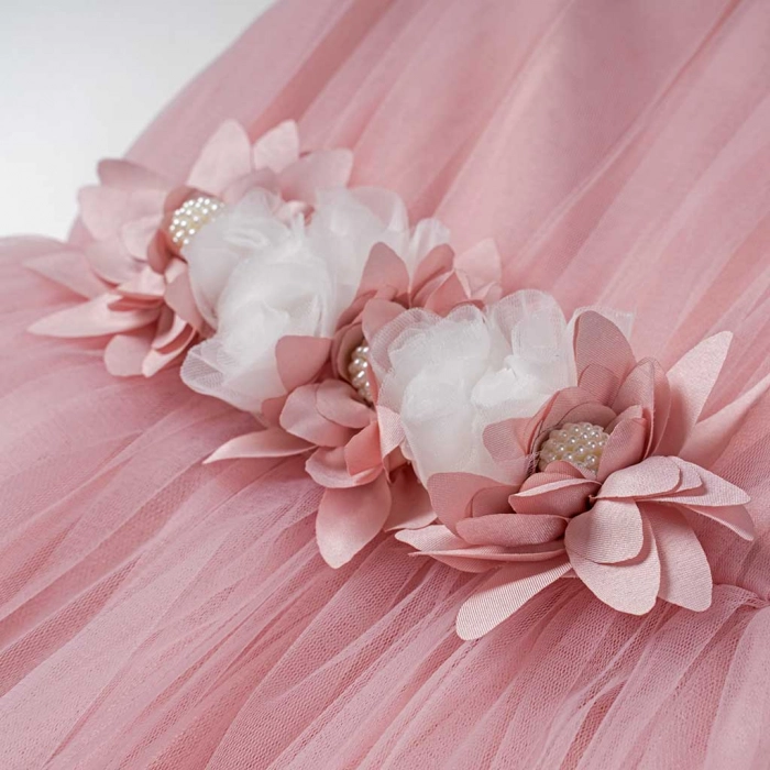 Παιδικό φόρεμα αμπιγέ για κορίτσια Persephone ροζ φόρέματα με τούλι πριγκιπικά ρομαντικά για γάμους βαφτίσεις ετών (3)