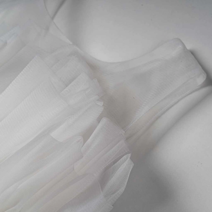 Παιδικό φόρεμα αμπιγέ για κορίτσια Iris άσπρο φόρέματα με τούλι πριγκιπικά ρομαντικά για γάμους βαφτίσεις ετών (3)