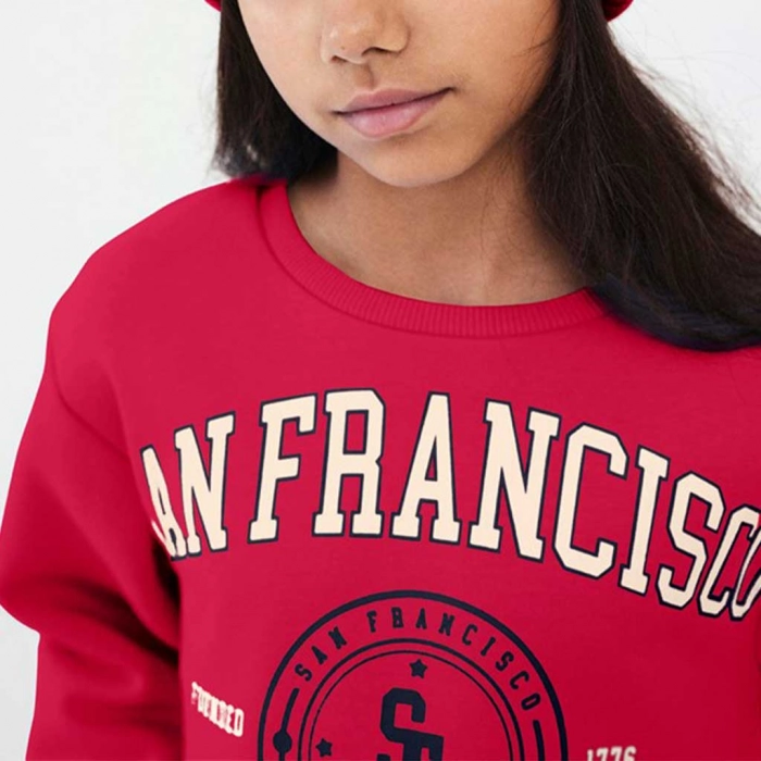 Παιδική μπλούζα name it για κορίτσια San Fransisco κόκκινο φούτερ μπλούζες ζεστές  μοντέρνες φαρδυές crop κουκούλα ετών buggy fit (5)