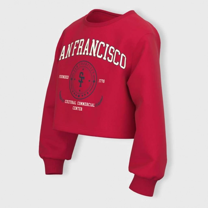 Παιδική μπλούζα name it για κορίτσια San Fransisco κόκκινο φούτερ μπλούζες ζεστές  μοντέρνες φαρδυές crop κουκούλα ετών buggy fit (6)