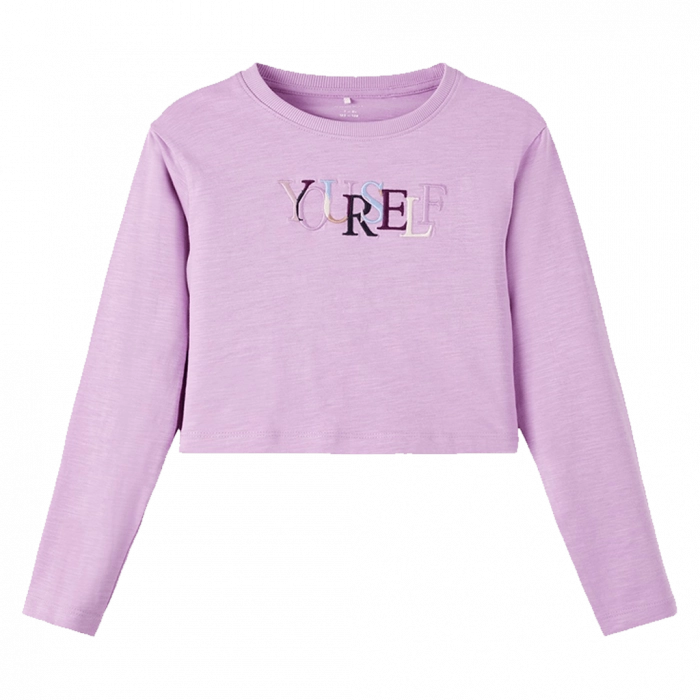 Παιδική μπλούζα name it για κορίτσια yourself ροζ crop top κοντές μπλούζες φούτερ μοντέρνες βαμβακερές online