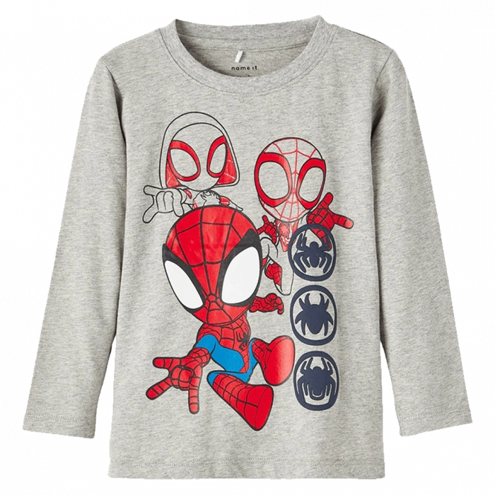 Παιδική μπλούζα name it για αγόριαbaby spiderman γκρι εποχιακές μπλούζες λεπτές με σχέδιο ετώνμοντέρνες βαμβακερές online