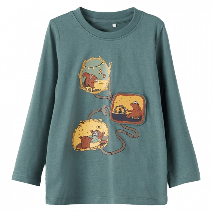 Παιδική μπλούζα name it για αγόρια lets dream λαδί εποχιακές μπλούζες λεπτές με σχέδιο ετώνμοντέρνες βαμβακερές online