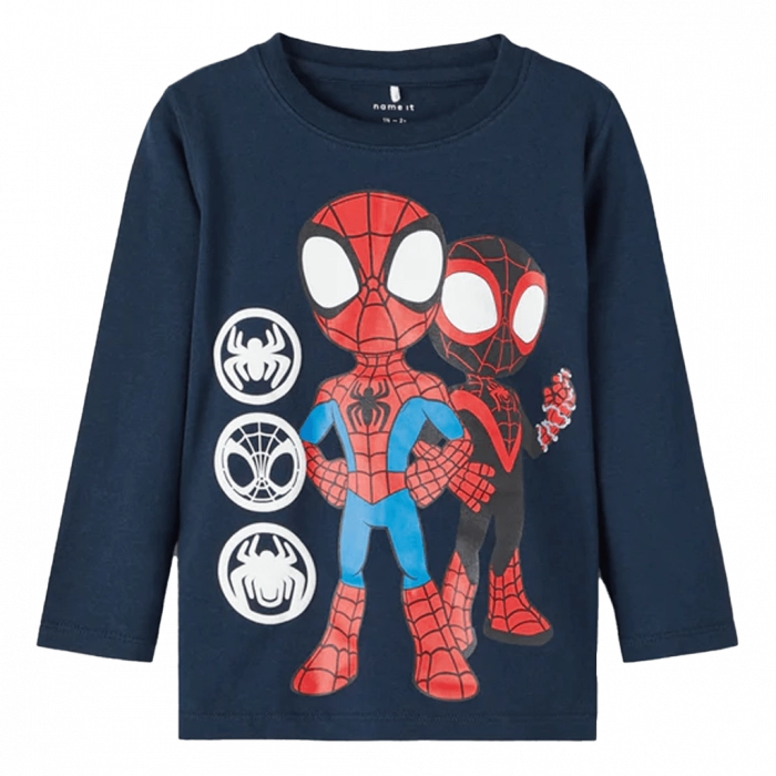 Παιδική μπλούζα name it για αγόρια baby spiderman μπλε εποχιακές μπλούζες λεπτές με σχέδιο ετώνμοντέρνες βαμβακερές online