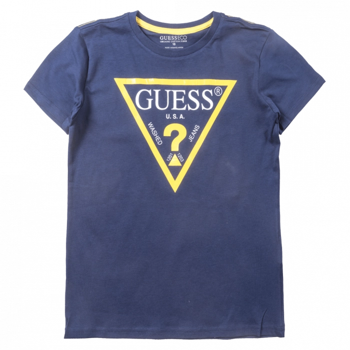 Παιδική μπλούζα Guess για αγόρια Gkof μπλε καθημερινές μακό επώνυμες ετών online (1)