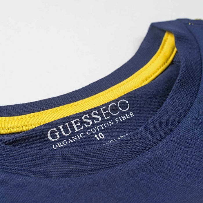 Παιδική μπλούζα Guess για αγόρια Gkof μπλε καθημερινές μακό επώνυμες ετών online (4)