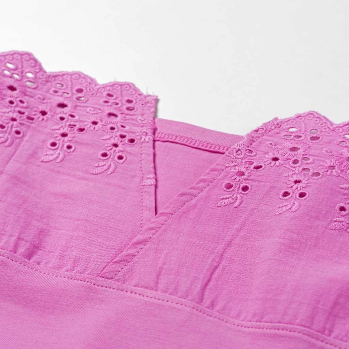 Παιδική μπλούζα Guess για κορίτσια Strassy ροζ καθημερινά μονόχρωμα κοριτσίστικα online (1)
