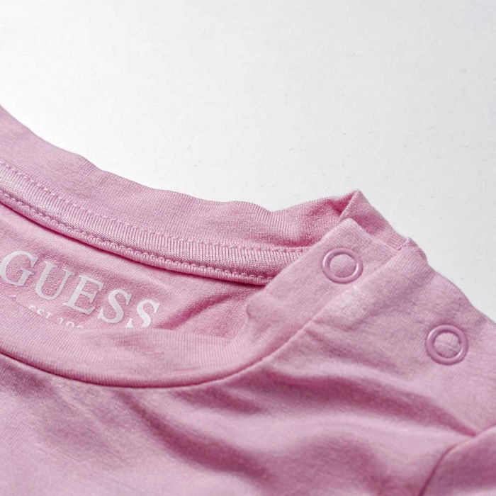 Βρεφικό σετ  Guess για κορίτσια Βaby girl ροζ καθημερινά κοριτσίστικα ελαστικά online (3)