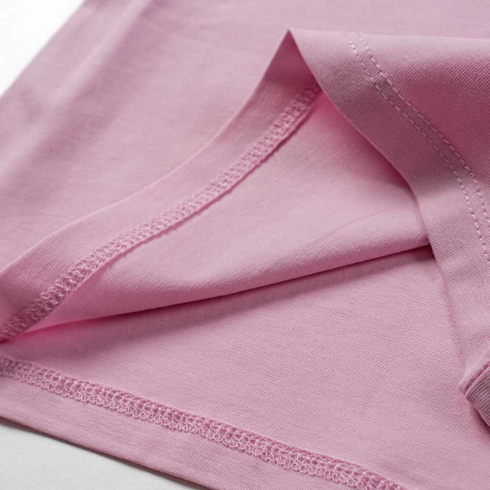 Παιδική μπλούζα Guess για κορίτσια Bow ροζ καθημερινά μονόχρωμα κοριτσίστικα online (1)