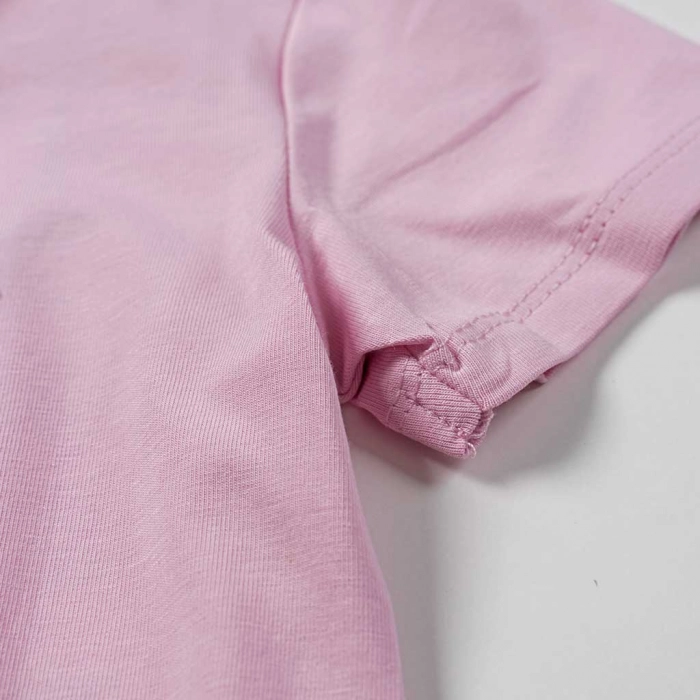 Παιδική μπλούζα Guess για κορίτσια Bow ροζ καθημερινά μονόχρωμα κοριτσίστικα online (4)