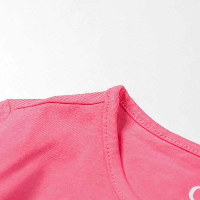 Παιδική μπλούζα Guess για κορίτσια Just κοραλλί καθημερινά μονόχρωμα κοριτσίστικα online (1)
