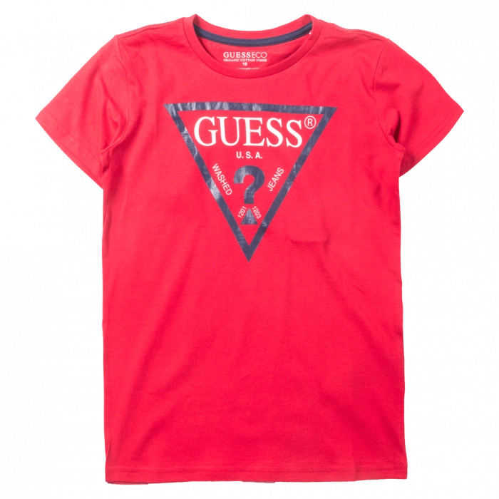 Παιδική μπλούζα Guess για αγόρια Gkof κόκκινο καθημερινές μακό επώνυμες ετών online (1)