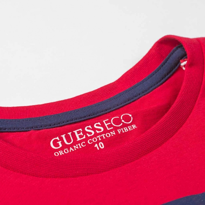 Παιδική μπλούζα Guess για αγόρια Gkof κόκκινο καθημερινές μακό επώνυμες ετών online (4)