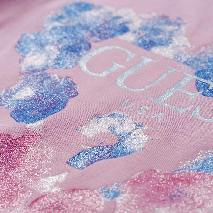 Παιδική μπλούζα Guess για κορίτσια Οrtansia ροζ καθημερινά μονόχρωμα κοριτσίστικα online (3)
