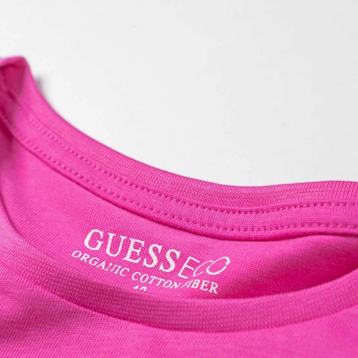 Παιδική μπλούζα Guess για κορίτσια Simply φούξια καθημερινά μονόχρωμα κοριτσίστικα online (4)