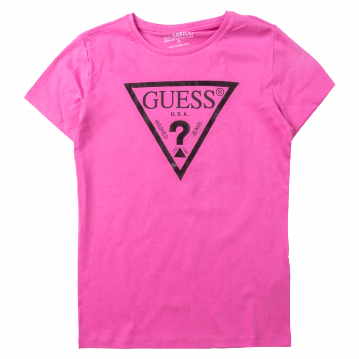 Παιδική μπλούζα Guess για κορίτσια Simply φούξια καθημερινά μονόχρωμα κοριτσίστικα online (1)