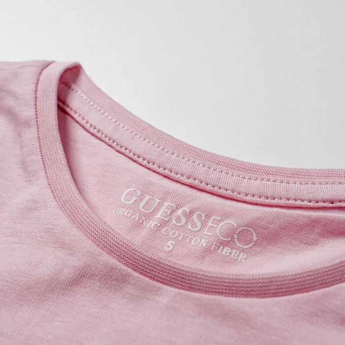 Παιδική μπλούζα Guess για κορίτσια Shinny ροζ καθημερινά μονόχρωμα κοριτσίστικα online (3)