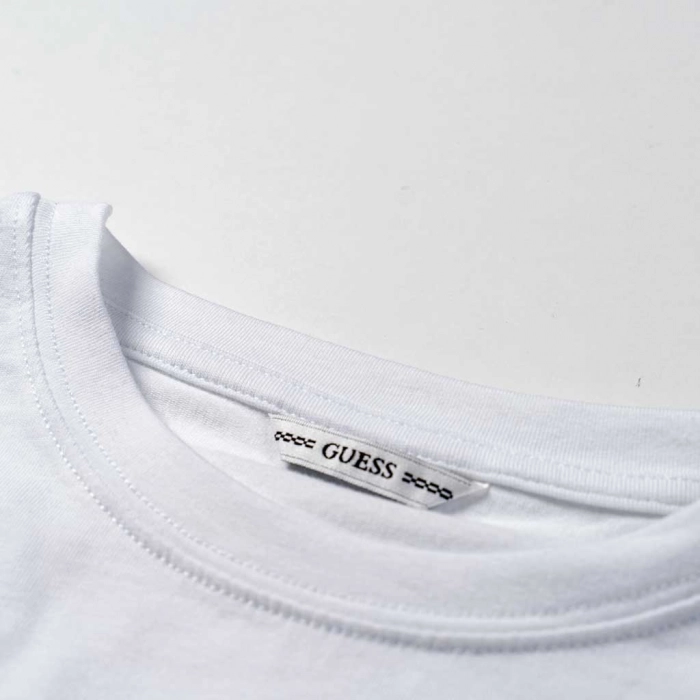 Παιδική μπλούζα Guess για κορίτσια Vail άσπρο καθημερινά μονόχρωμα κοριτσίστικα online (5)