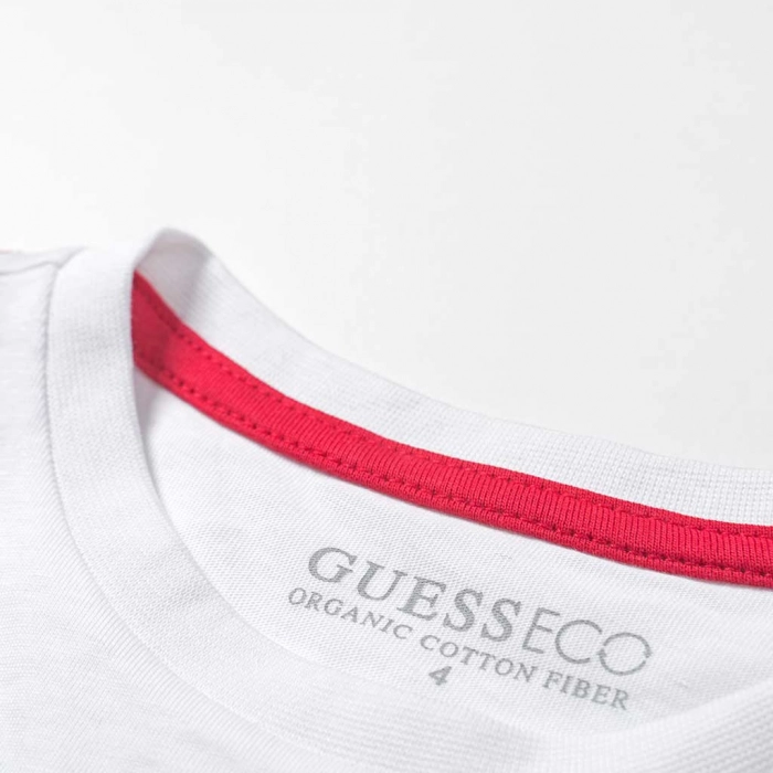 Παιδική μπλούζα Guess για αγόρια Seco άσπρο καθημερινές επώνυμες ετών μακό online (2)