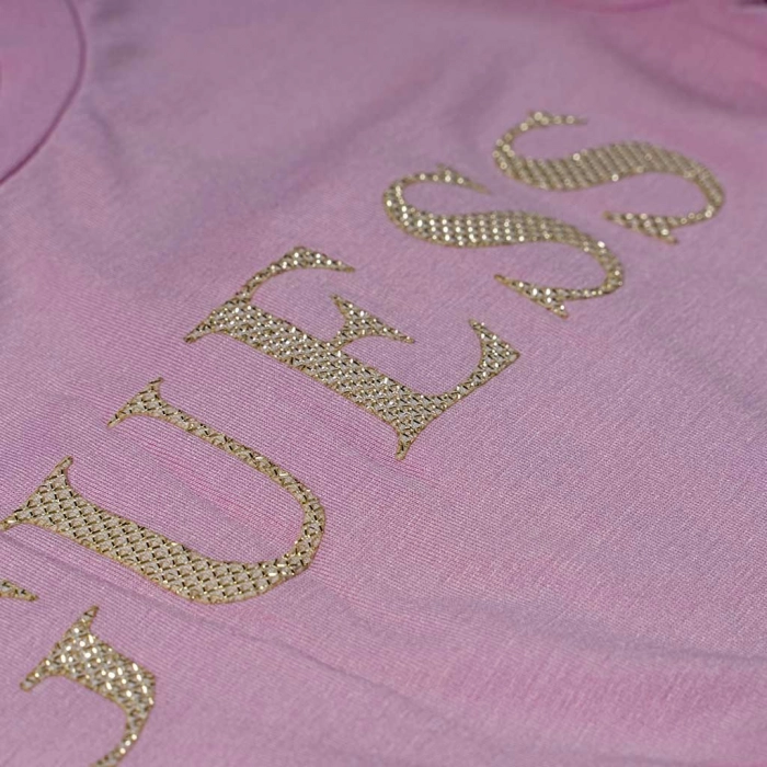 Παιδικό φόρεμα Guess για κορίτσια Loud ροζ casual επώνυμα καλοκαιρινά ετών online (4)