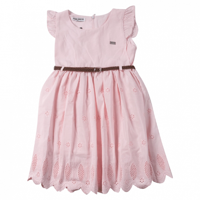 Παιδικό φόρεμα Εβίτα για κορίτσια Snow ροζ καλοκαιρινά ετών ελληνικά casual online  (1)