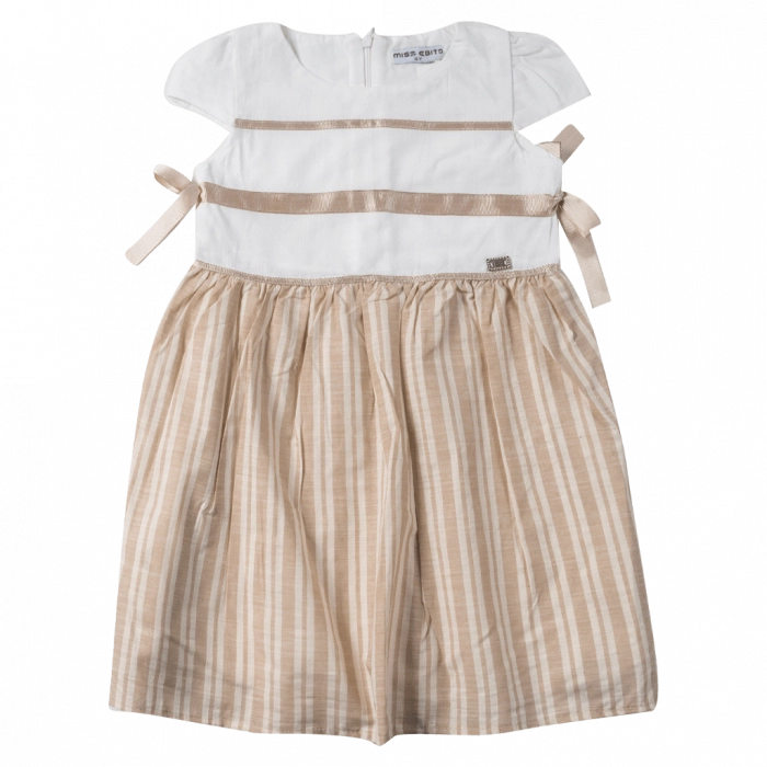Παιδικό φόρεμα Εβίτα για κορίτσια Beuze άσπρο κοριτσίστικο ελληνικό φόρεμα casual κλασσικό ετών Online (1)