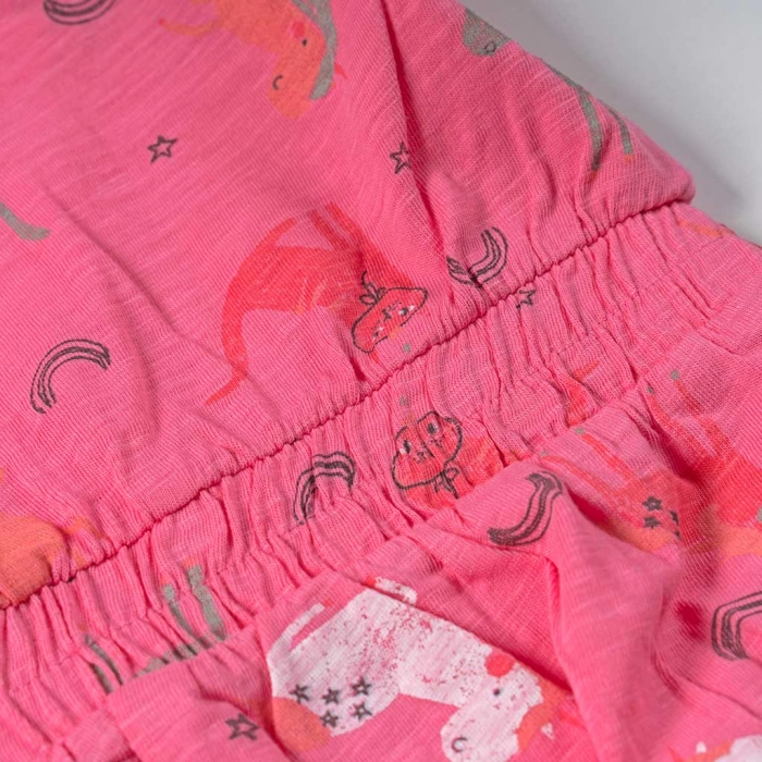 Παιδικό φόρεμα losan για κορίτσια zoo ροζ καλοκαιρινό αμάνικο μονόκερος καθημερινό (3)