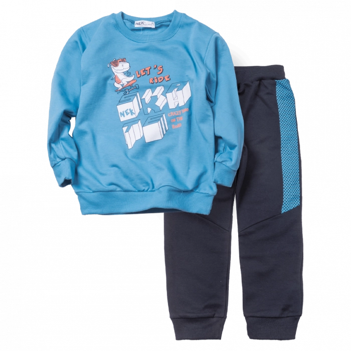Παιδικό σετ φόρμας ΝΕΚ για αγόρια Lets Ride μπλε καθημερινές σετάκια ετών φόρμες χειμερινές online (1)