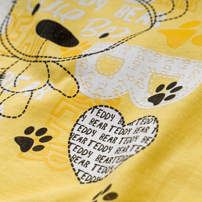 Βρεφικό σετ Hashtag για αγόρια Teddy Bear  κίτρινο καθημερινά σετάκια καλοκαιρινά βρεφικά online (5)
