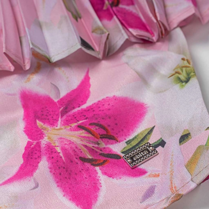 Παιδικό σετ Εβίτα για κορίτσια Florans ροζ casual σετάκια ελληνικά καλοκαιρινά ετών εκδηλώσεις γάμους βαφτίσεις online (3)