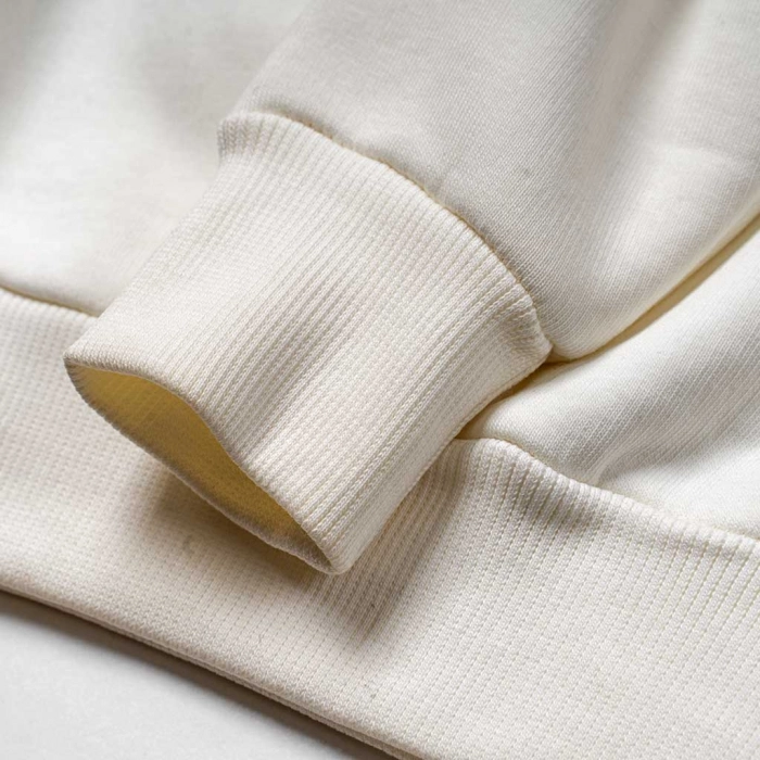 Παιδικό σετ φόρμας Emery για κορίτσια mini diva άσπρο φούτερ φόρμες χειμερινές χοντρές μοντέρνες ετών (3)