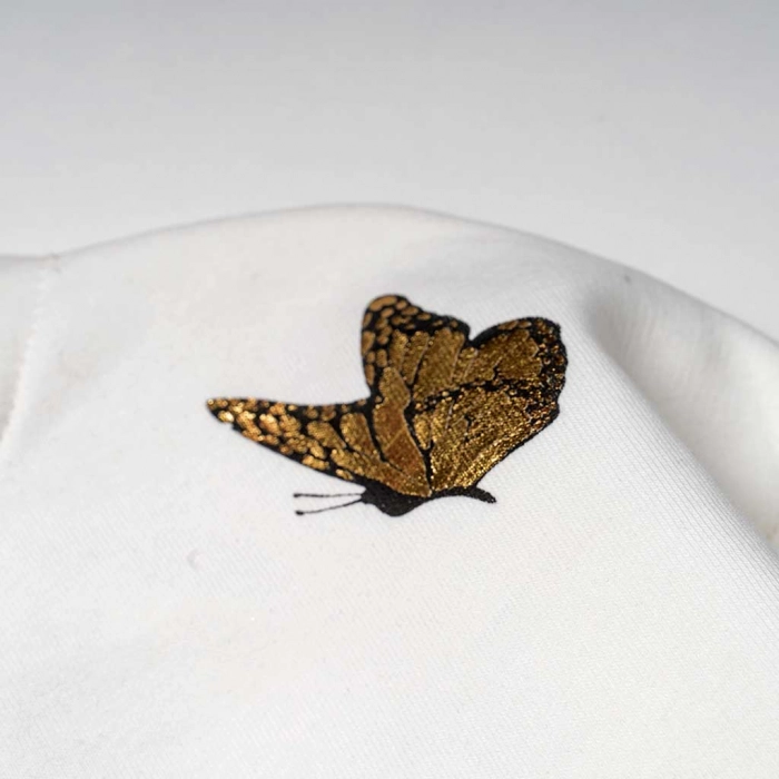 Παιδικό σετ Emery για κορίτσια butterfly άσπρο δερμάτινο παντελόνι ζεστό βόλτα χρονών (7)