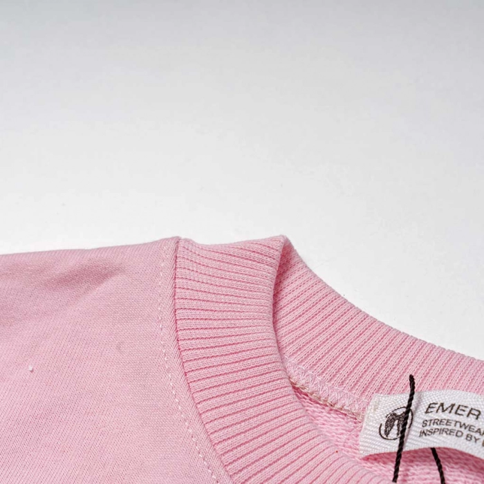 Παιδικό σετ φόρμας Emery για κορίτσια love me ροζ φούτερ φόρμες χειμερινές χοντρές μοντέρνες ετών (3)