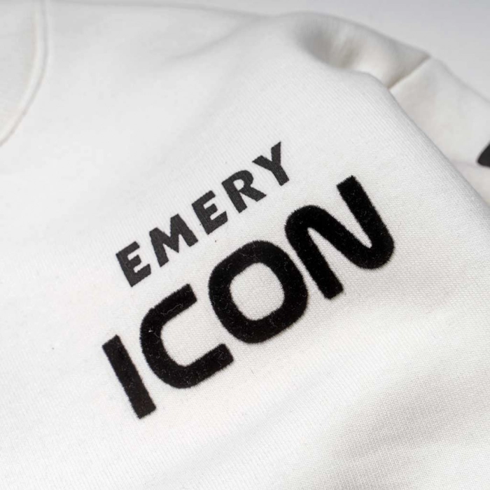 Παιδικό σετ φόρμας Emery για αγόρια Icons άσπρο ζεστό οικονομικό χνούδι καθημερινό σχολείο άνετο ετών (5)