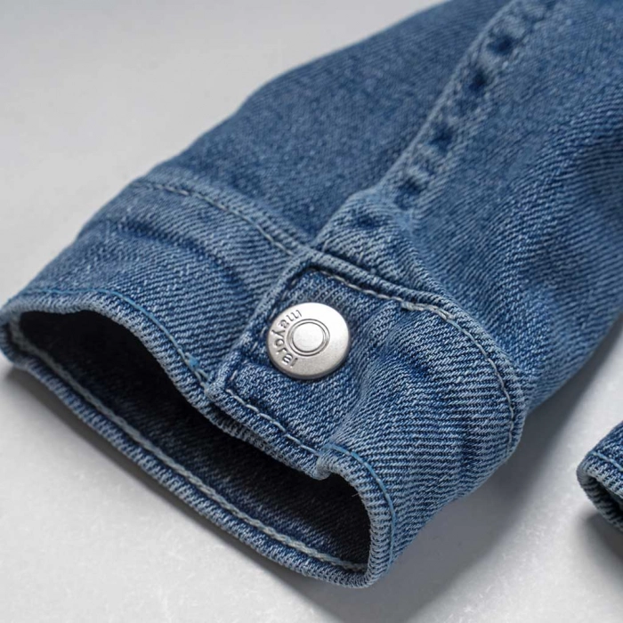 Παιδικό μπουφάν τζιν Mayoral για κορίτσια foreal μπλε jean τζινάκι ξεβαμμένο μοντέρνο ετών (3)