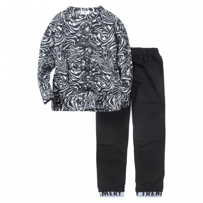 Παιδικό σετ φόρμας Emery για κορίτσια savagimmer γκρι  φούτερ φόρμες χειμερινές χοντρές μοντέρνες ετών