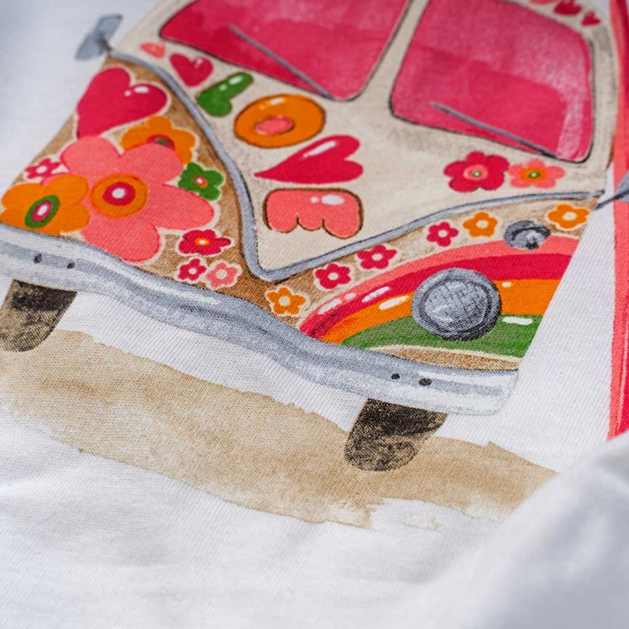 Παιδική μπλούζα Mayoral για κορίτσια Buss άσπρο επώνυμη καλοκαιρινή ετών online (3)