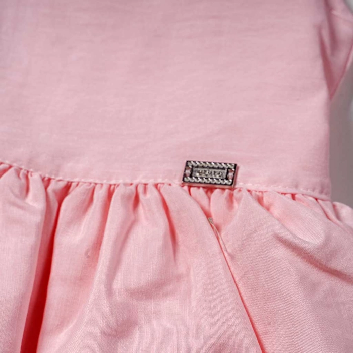 Βρεφικό φόρεμα Εβίτα για κορίτσια Glory ροζ καλοκαιρινά ελληνικά casual μηνών φορεματάκια online (4)