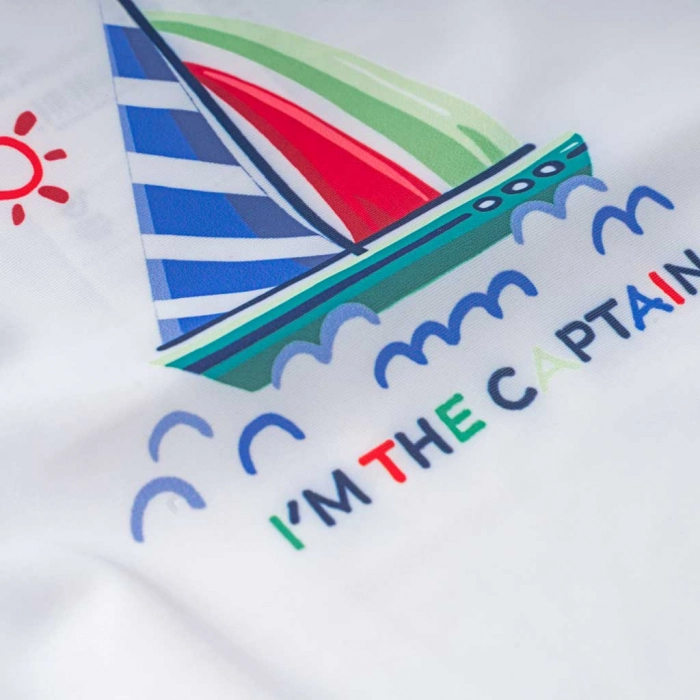 Βρεφική μπλούζα uv Mayoral για αγόρια Captain άσπρο αντηλιακή παραλία θάλασσα καλοκαιρινό παγωτά ετών (3)