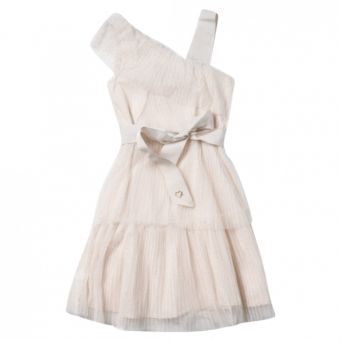Παιδικό φόρεμα Mayoral για κορίτσια Dust αμπιγέ γάμο βάφτιση με χρυσόσκονη ετών (1)