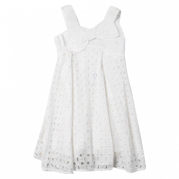 Παιδικό φόρεμα Mayoral για κορίτσια Tereza άσπρο αμπιγέ βάφτιση γάμο επώνυμο ετών (1)