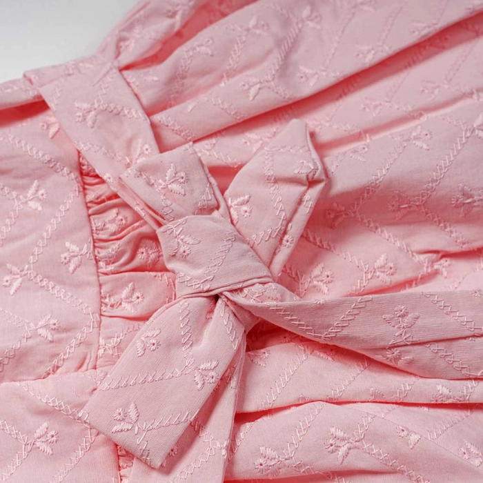 Παιδικό φόρεμα Εβίτα για κορίτσια Tiffany ροζ αμπίγε ελληνικό γάμο βάφτιση ρομαντικό ετών (1)