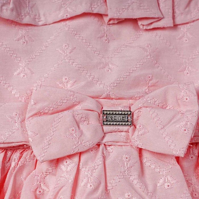Παιδικό φόρεμα Εβίτα για κορίτσια Tiffany ροζ αμπίγε ελληνικό γάμο βάφτιση ρομαντικό ετών (4)