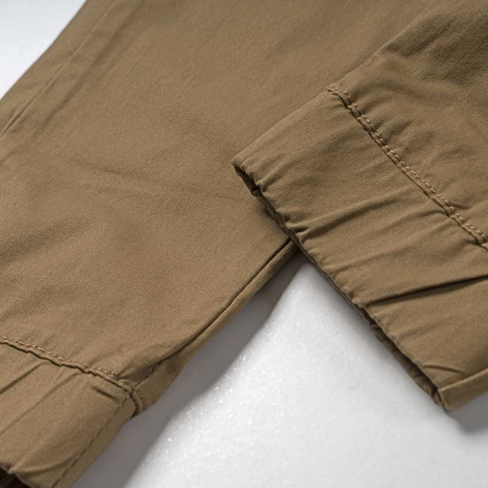 Παιδικό παντελόνι cargo New College για αγόρια baggy καφέ παντελόνια με τσέπες μπαγκι καργκο ετών (2)