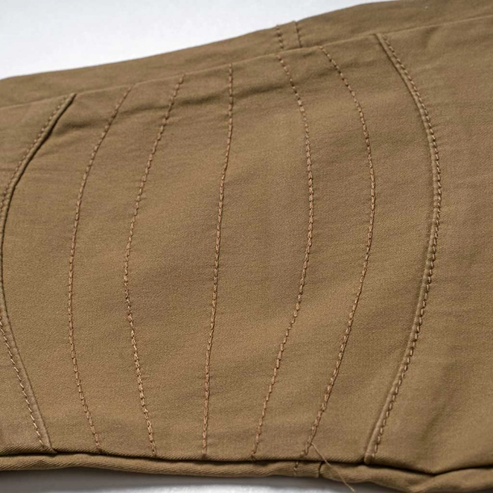 Παιδικό παντελόνι cargo New College για αγόρια baggy καφέ παντελόνια με τσέπες μπαγκι καργκο ετών (4)
