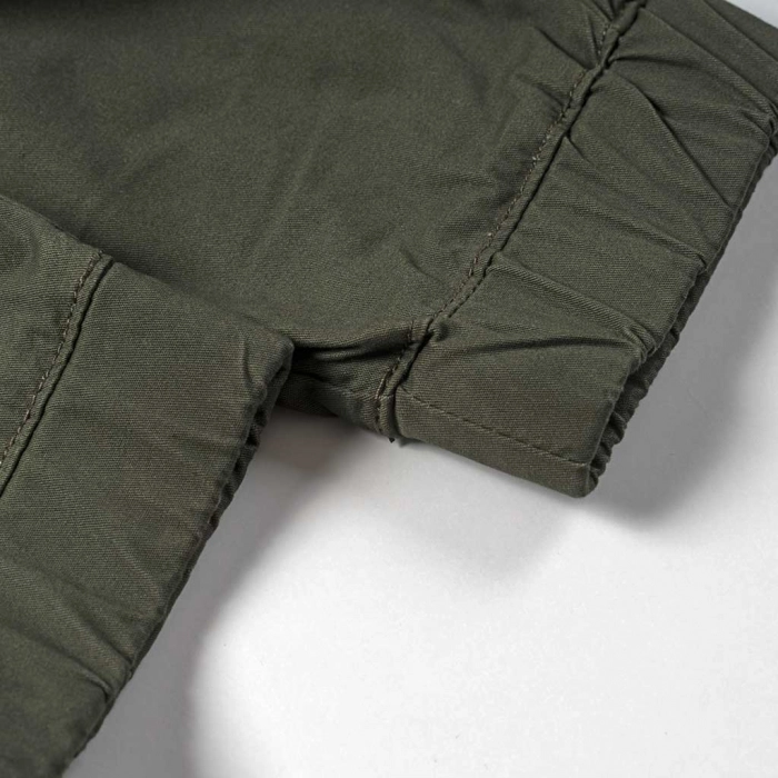 Παιδικό παντελόνι cargo New College για αγόρια baggy λαδί παντελόνια με τσέπες μπαγκι καργκο ετών (2)
